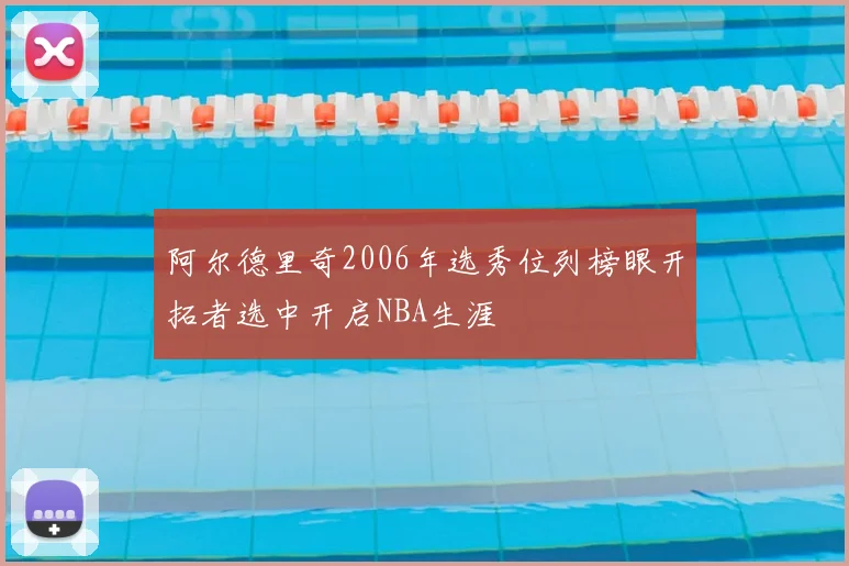 阿尔德里奇2006年选秀位列榜眼开拓者选中开启NBA生涯