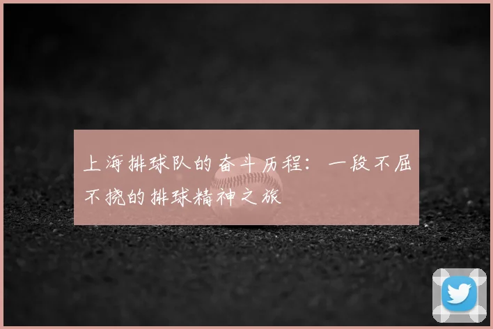 上海排球队的奋斗历程:一段不屈不挠的排球精神之旅
